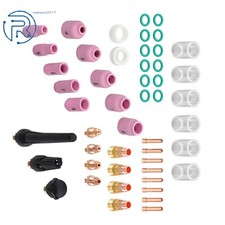 49Pack TIG Welding Torch Stubby Gas Lens #10 Pyrex Glass Cup Kit for WP-17/18/26