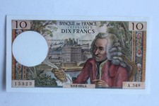 10 Francs Voltaire banknote, 1963 type, France, 05-02-1970, Mint (31355)
