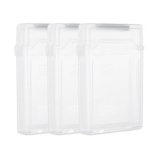 3Pcs 4.5" x 3.2" Hard Drive Disk Case Plastic Hard Disk Storage Case White]