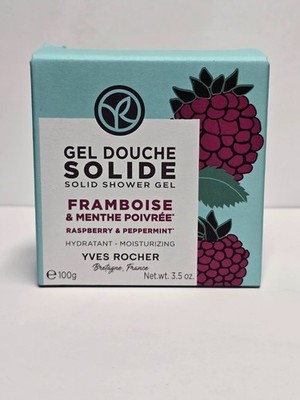 Yves Rocher Solid Bath Moisturizing Shower Gel Raspberry & Peppermint 3.5 oz