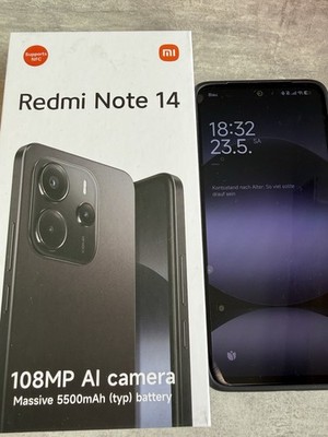 Xiaomi Redmi Note 14 128 GB Midnight Black Gebraucht, Top Zustand, 1 Jahr Garant