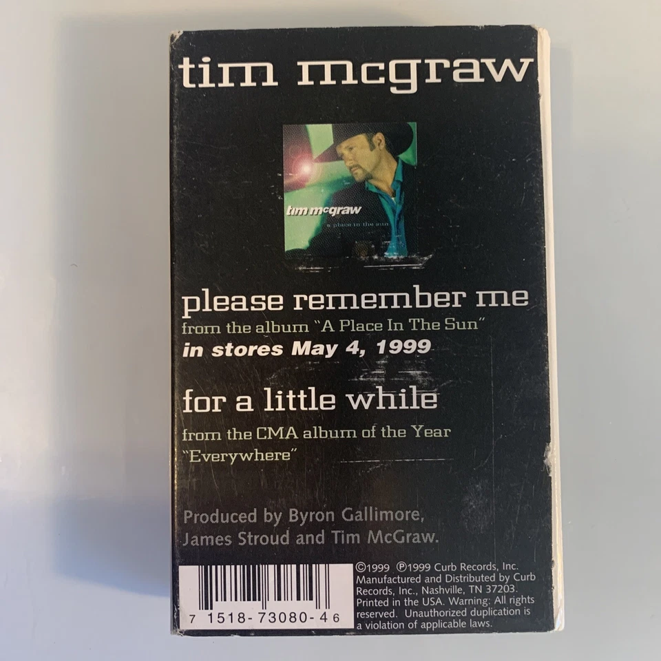 Tim McGraw Please Remember Me For A Little While (Cassette) Single - Image 2 of 2