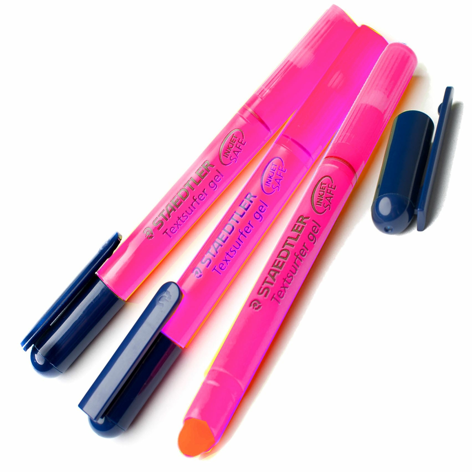 Staedtler Textsurfer Gel 264 Highlighter Pens - Neon Pink - 3 Pack