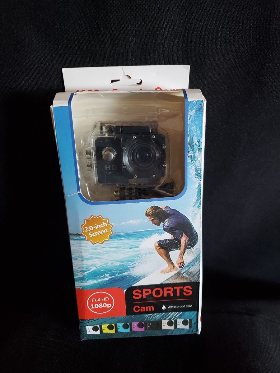 Sports Cam 1080P Full HD Inch Screen Waterproof 30M Action Camera Black  NEW