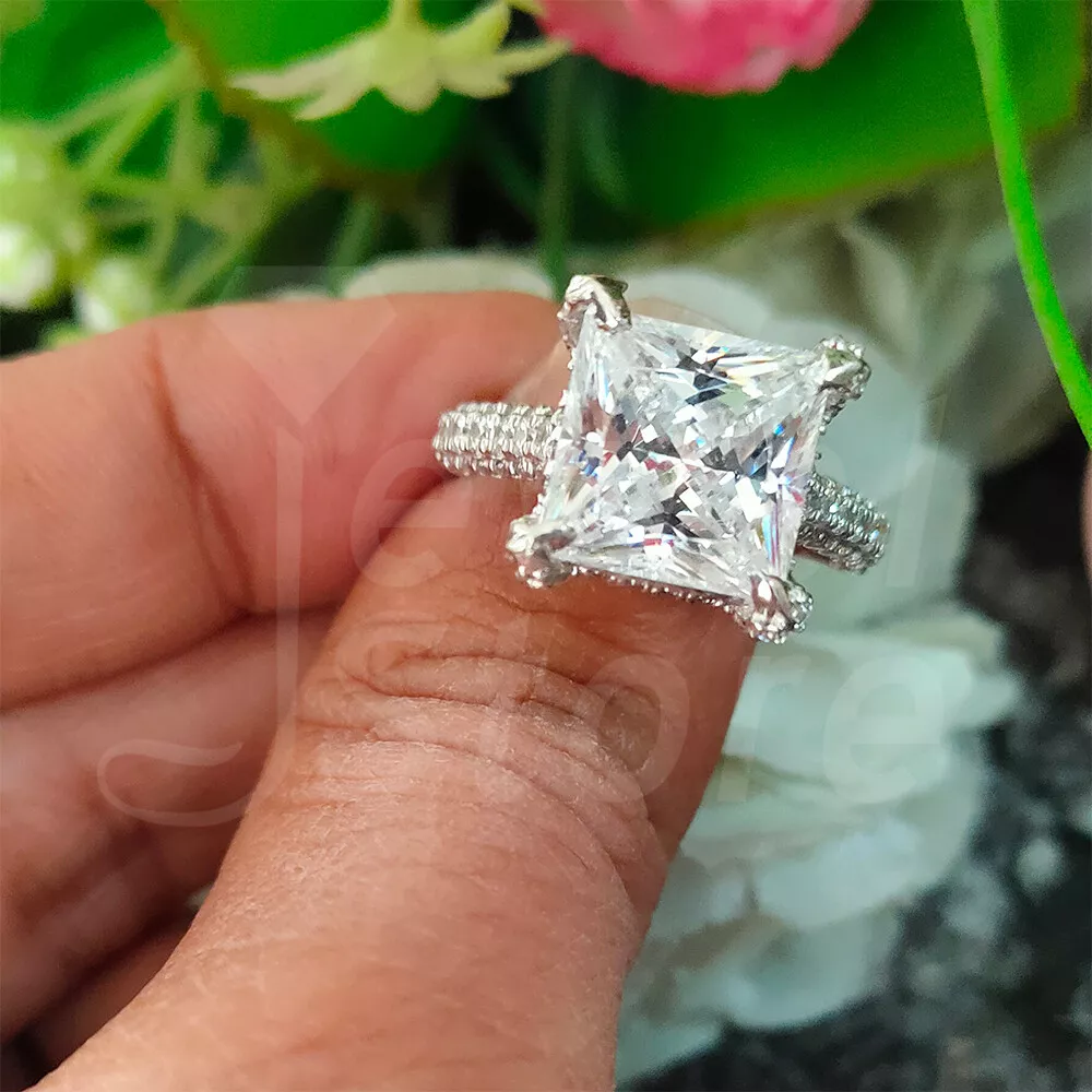 Princess cut simulated diamond rings sale
