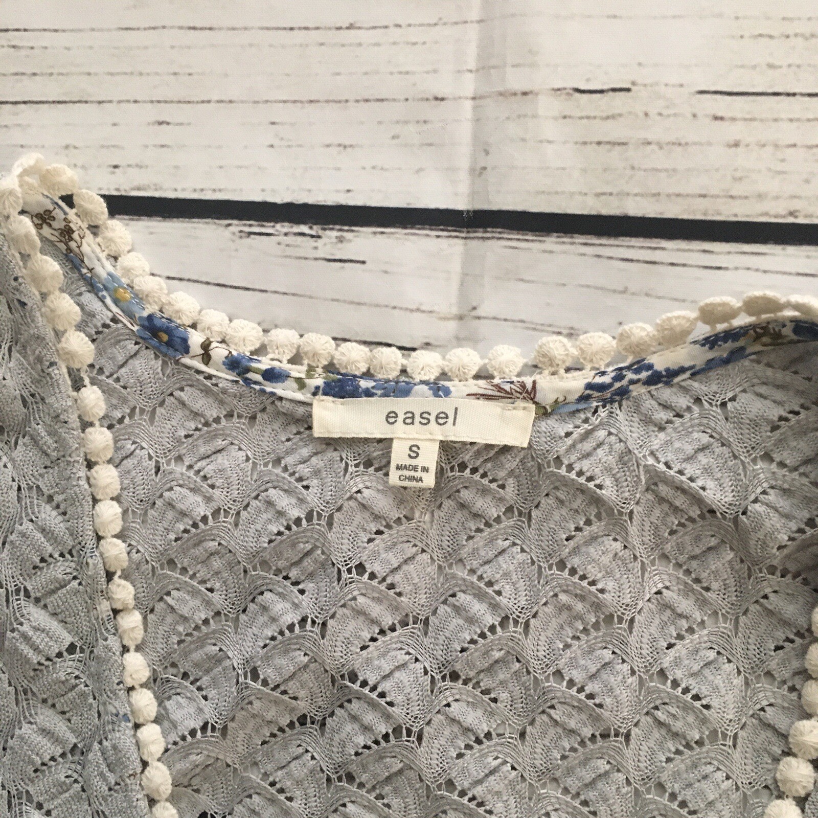 Easel Crochet Lace Patchwork Open Front Cardigan … - image 4