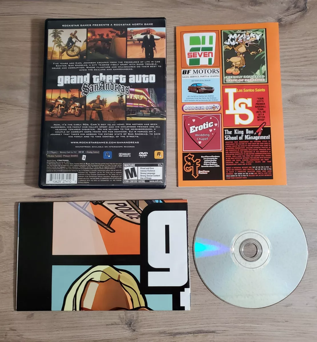 Grand Theft Auto: San Andreas PlayStation 2 GTA PS2 w/ Manual