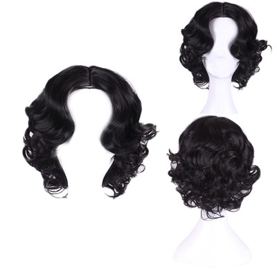 Princess Snow White Wig Curly Wigs Costume Black Wave Cosplay