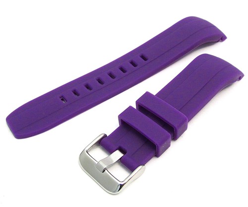 ¡Correa de reloj de silicona de repuesto de 22 mm extremos curvos 12 colores! C099 - Imagen 10 de 14