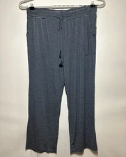 Women's Plus Size Striped Beautifully Soft Pajama Pants - Stars Above Blue 1X