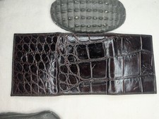 Genuine American Wild Alligator Trifold Wallet Mens Leather Hide Skin Gator NV25