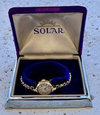 Reloj Mujer Vintage Solar Liberty Lleno de Oro 10kt en Estuche Solar Original