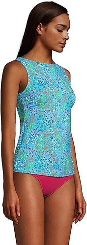 NWT Lands End Womens Chlorine Resistant High Neck Tankini Top Size 4 $90 Z004