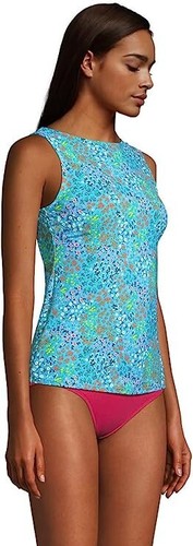 NWT Lands End Womens Chlorine Resistant High Neck Tankini Top Size 16D $90 I395 - Picture 1 of 3