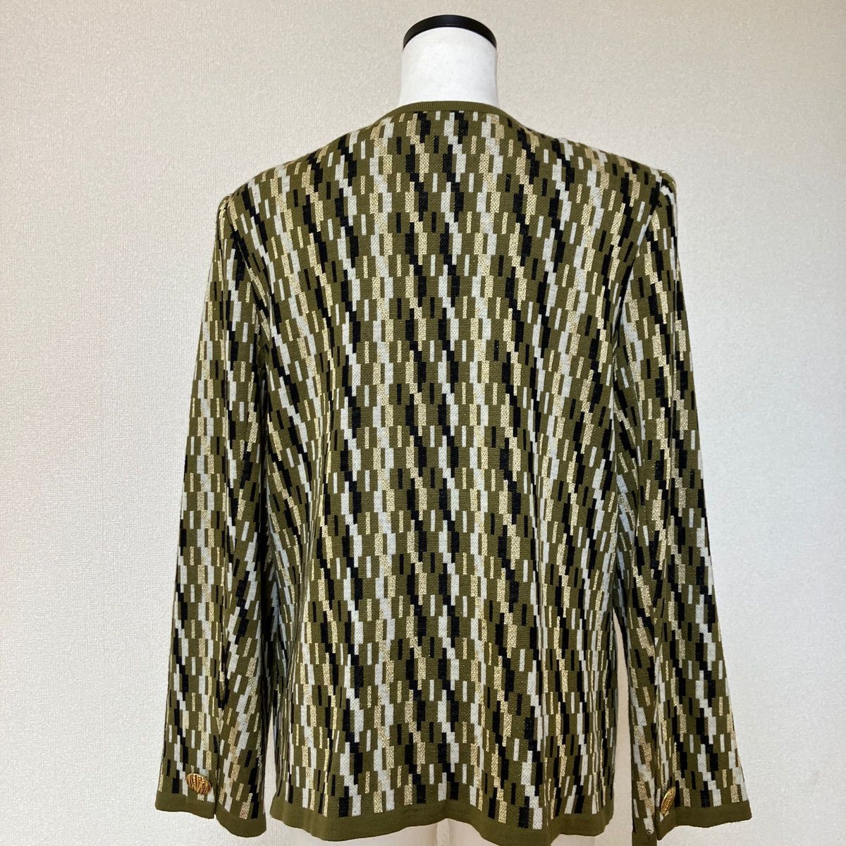 YVES SAINT LAURENT Giacca senza colletto con bottoni oro taglia L