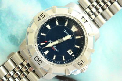 OLD STOCK DEMONSTRATOR ORIENT 200M STAINLESS STEEL RARE BLUE DIAL DIVER'S WATCH