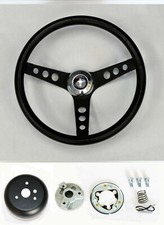 1965-1969 Mustang 13 14 Classic Black On Black Steering Wheel Mustang Horn Cap