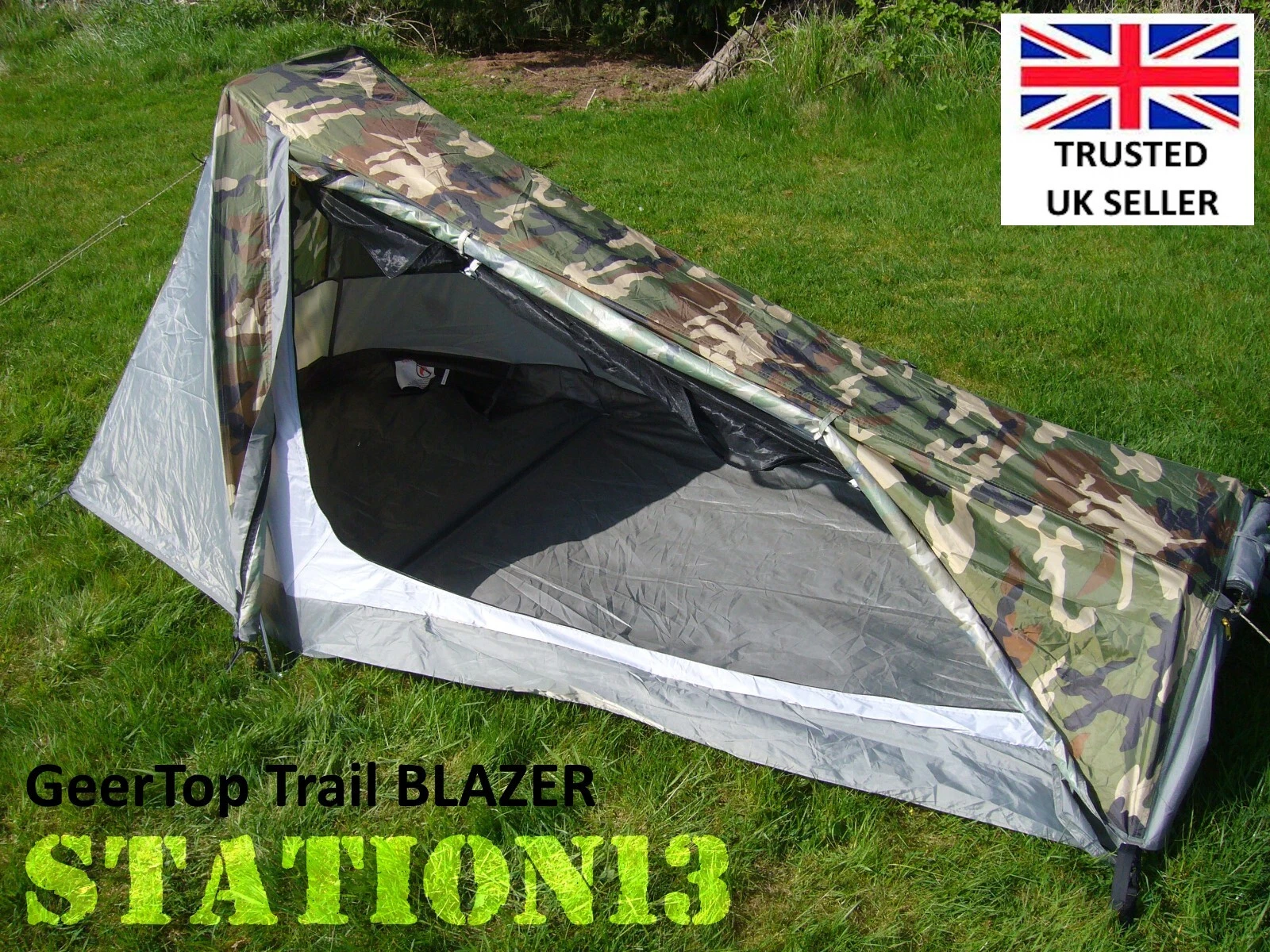 Camouflage Tent - GeerTop Trail BLAZER - 1 Person Backpacking Tent - Just 1.6kg