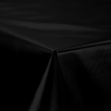 PLAIN SHINY SOLID BLACK WIPE CLEAN PVC PLASTIC MATERIAL OIL VINYL TABLE CLOTH