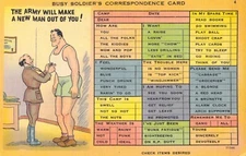 Vtg Postcard Army Will Make A Man Out Of You ! Soldier's Correspondence Card