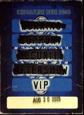 Crossfade Concert VIP Laminate Backstage Pass Working Aftershow Tour 8/20/2005