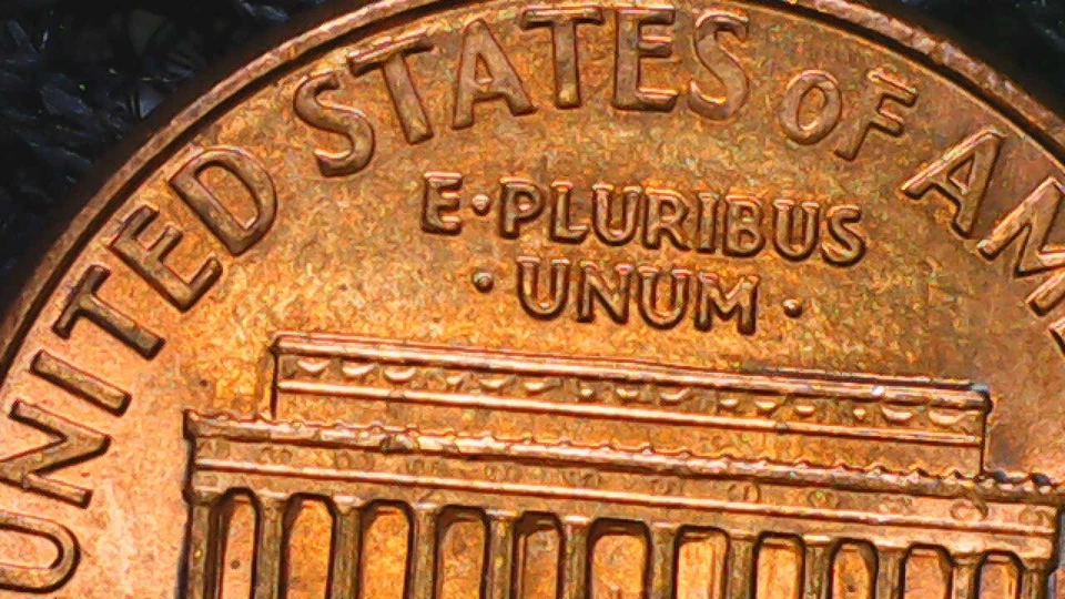 1991-D Penny w/ doubling on reverse and extra columns - Image 3 of 4