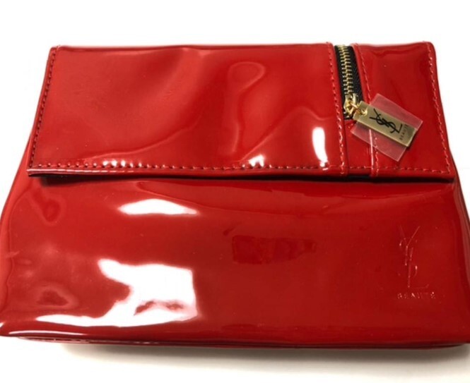 Pochette YSL Yves Saint Laurent novità smalto ROSSO magnetico GIAPPONE oro pochette pochette