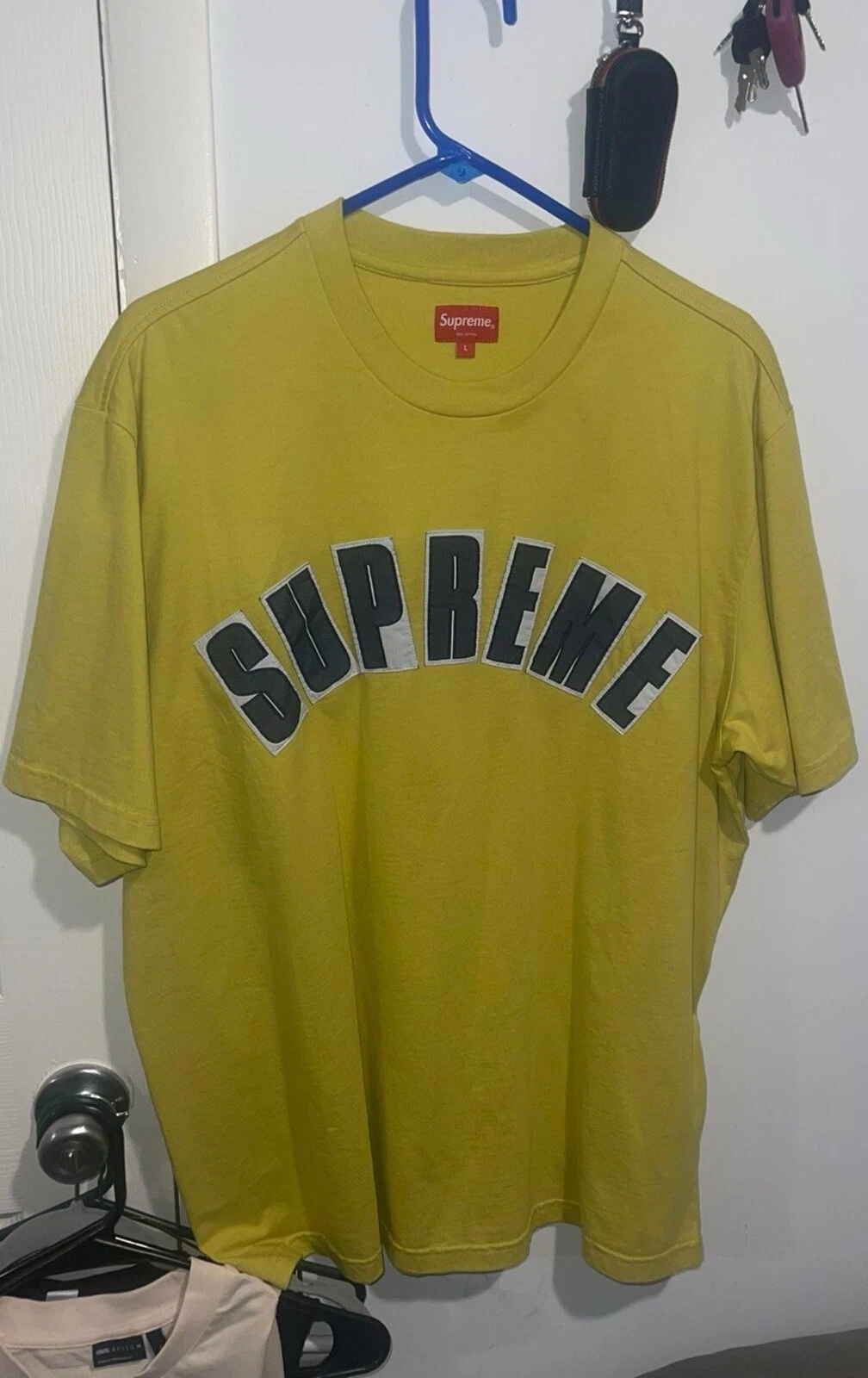 T shirt jaune moutarde vif FW19 Supreme Pillows taille XL