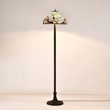 Flowers And Herbs Tiffany Style Handcrafted Glass Floor Lamp 16x62 inch