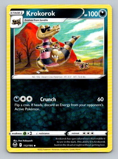 2022 Pokemon Card Silver Tempest Krokorok 112/195