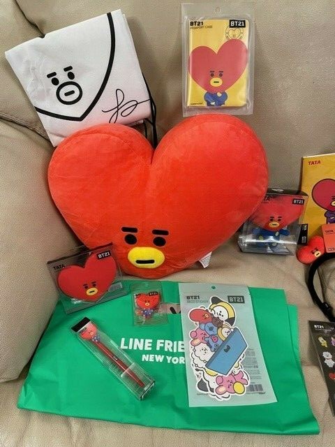 BTS BT21 Lot TATA NEW Cushion Pillow standing doll headband boucle