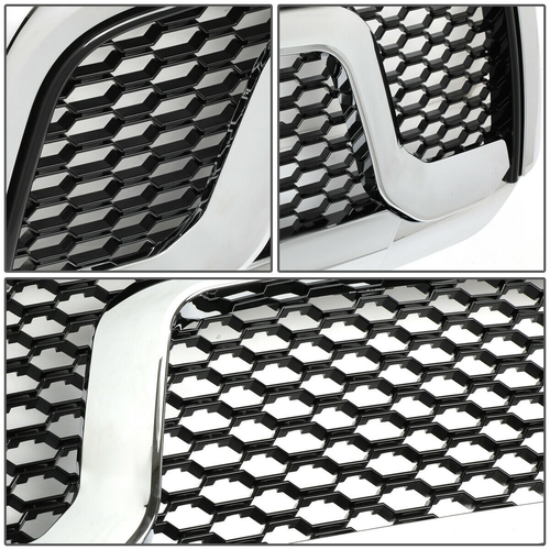 For 2013-2018 Ram ABS Front Bumper/Hood Rebel Mesh Grille/Grill Chrome/Black - Picture 3 of 6