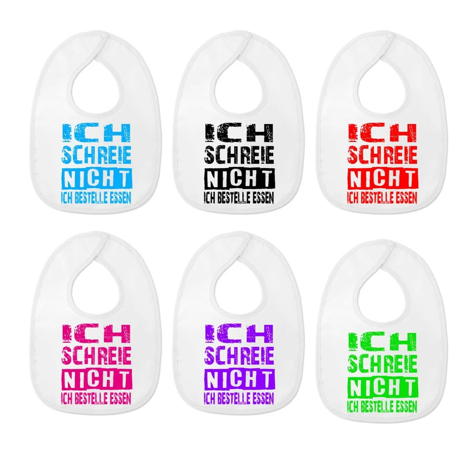 BLICKFANG Lustiges Baby-Lätzchen ICH SCHREIE NICHT, Latz, Baumwolle, Klettverschluss,Babi