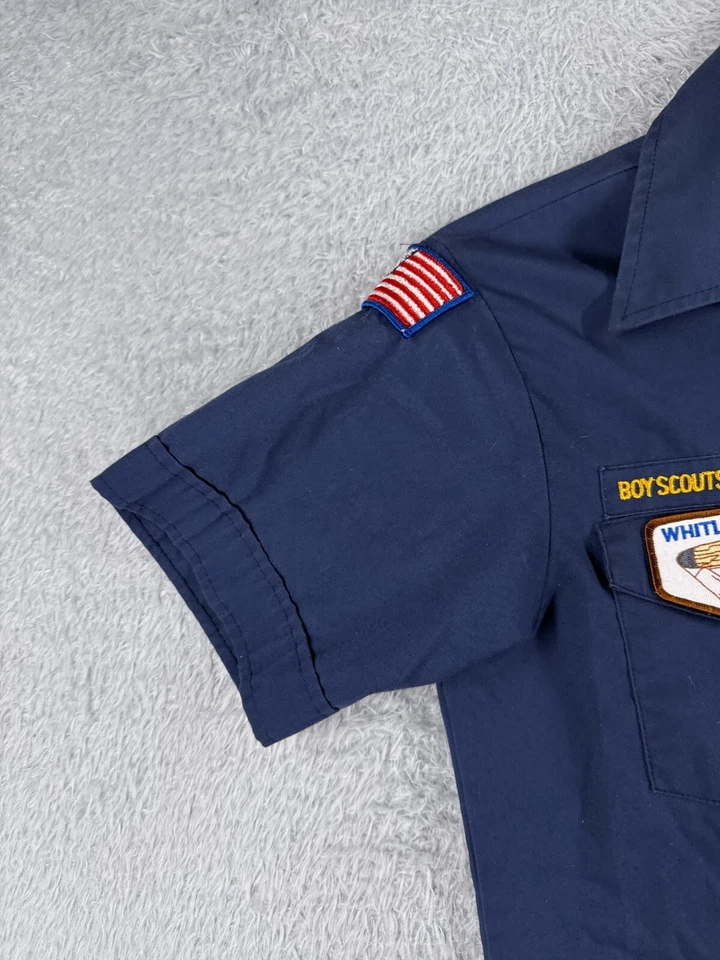 VINTAGE Boy Scouts of America Shirt Youth Large Blue Button Up Polyester Utah - Image 3 of 4