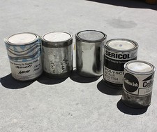 SET OFSCREEN PRINTING INKS SCARLET X 2, COBALT, 300 BLUE, SILVER POWDER  WHITE