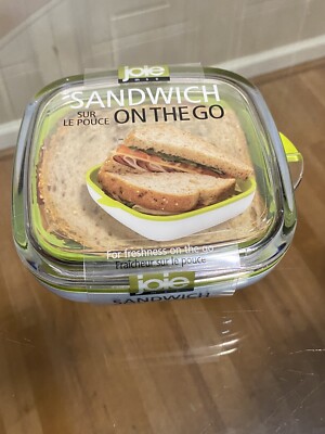 Joie MSC Sandwich And Snack On The Go Container Clear White Lime Green