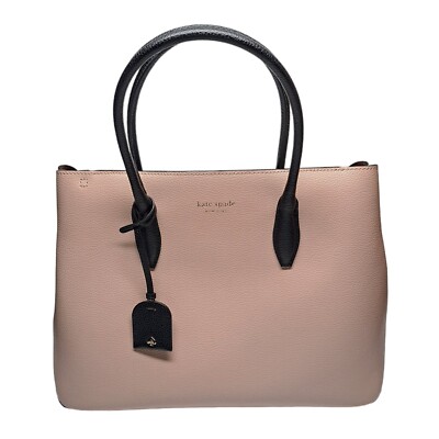 Kate Spade Eva Medium Leather Satchel Handbag Top Zip Blush Pink/Black -NO  STRAP