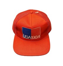 Vintage Team USA Trucker Hat Summer Olympics Snapback Hat 1984 RED
