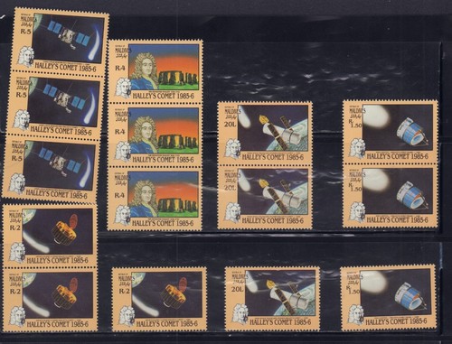 MALDIVES 1986 HALLEY´S COMET SPACE SET X 3 1151-1155 MINT MNH - 第 1/1 張圖片