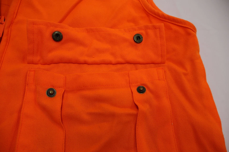 Colete de caça Cabela’s Hi-Vis laranja – Colete de segurança masculino Blaze visibilidade externa - Imagem 3 de 4