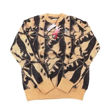 Billionaire Boys Club Sweater Mens Large Toast Beige Mohair Wool Blend Logo