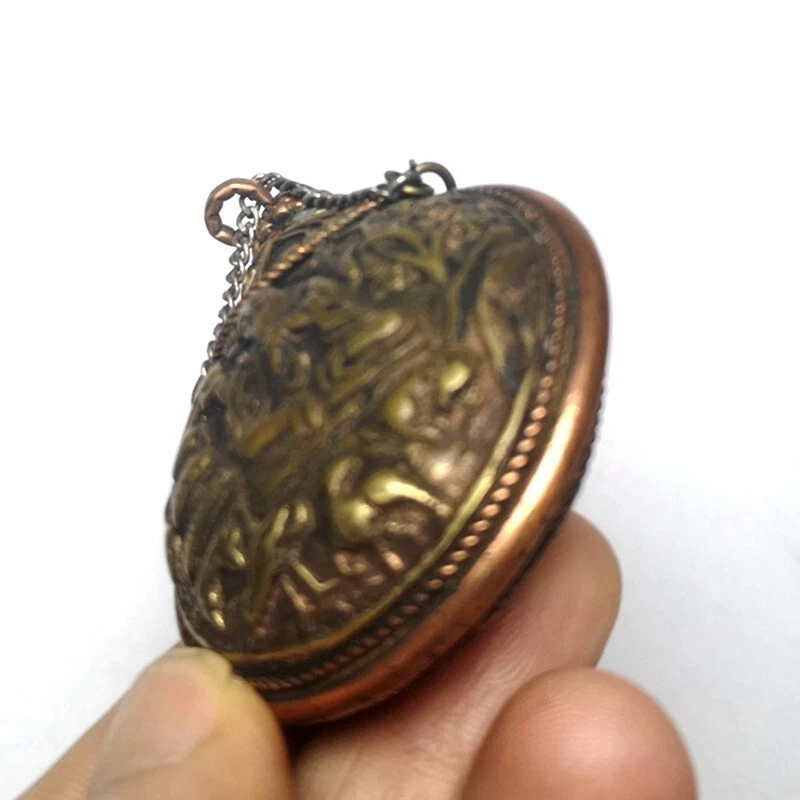 H 6.8CM Antigua China Tíbet Bronce Talla Dios de la Riqueza Buda Estatua Botellas de Tabaco Foto 4 de 4