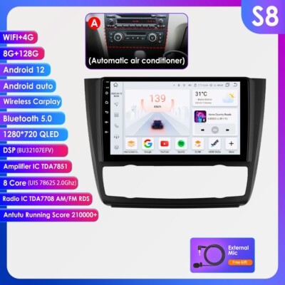 9'' Stereo Radio For BMW 1 Series E88 E82 E81 E87 Auto AC Carplay GPS DSP 128GB