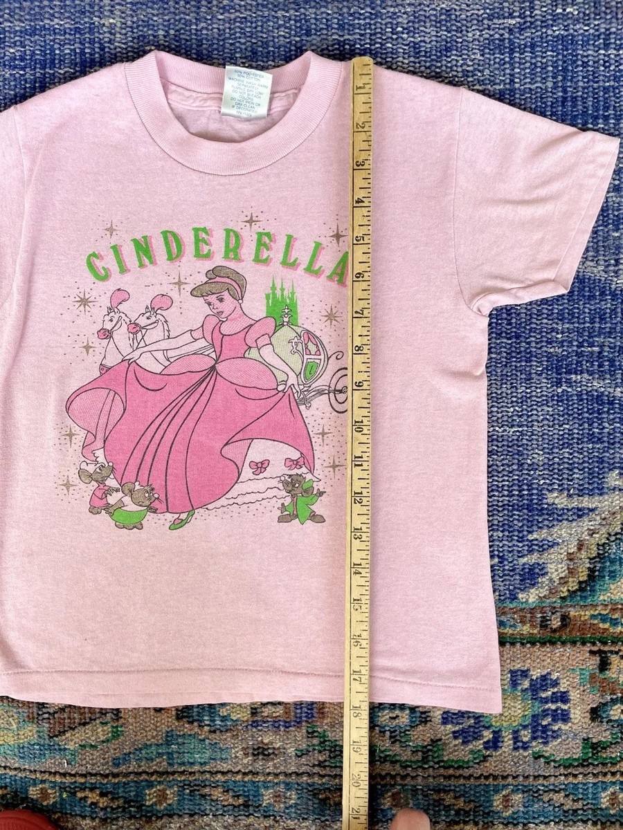 Vintage XS Rare Cinderella T Shirt Baby Tee Crop Top Pink