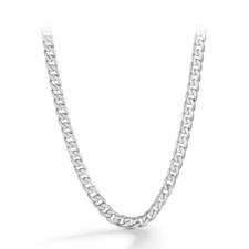 925 Sterling Silver Curb Cuban Link Chain Necklace 18" to 30" for Men  Women