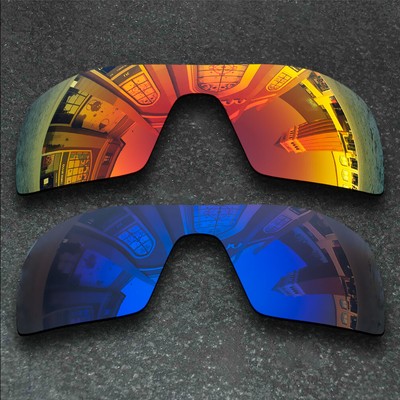 US Orange&Deep Blue Polarized Replacement Lenses For-Oakley Oil Rig