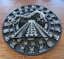 New Mayan Calender Wall Decor 10" Black Very Detailed See Photos
