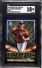 2023 Bowman Chrome Mega Box Blue Refractor Gunnar Henderson RC /150 SGC 10