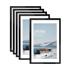 24x36 Picture Frame Set of 5, Black Poster Frame, Display Pictures 20 x 30 wi...