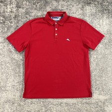 Tommy Bahama Polo Shirt Mens Large Red IslandZone Marlin Supima Performance Logo